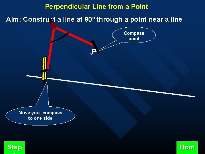 Perpendicular Line from a Point Aim: Construct a line at 90º through a point