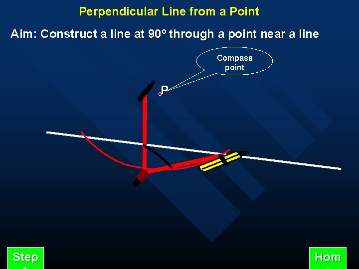 Perpendicular Line from a Point Aim: Construct a line at 90º through a point