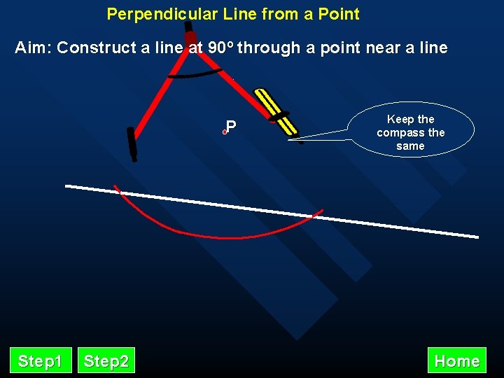 Perpendicular Line from a Point Aim: Construct a line at 90º through a point