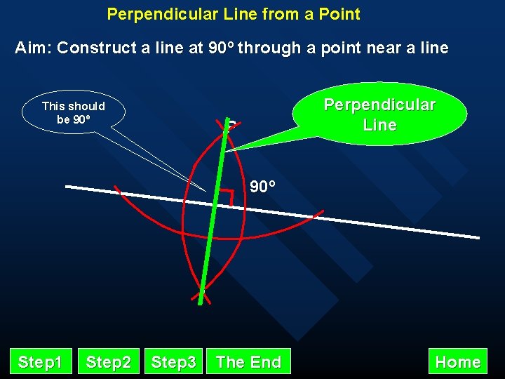 Perpendicular Line from a Point Aim: Construct a line at 90º through a point