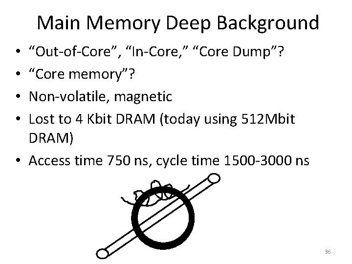 Main Memory Deep Background “Out of Core”, “In Core, ” “Core Dump”? “Core memory”?