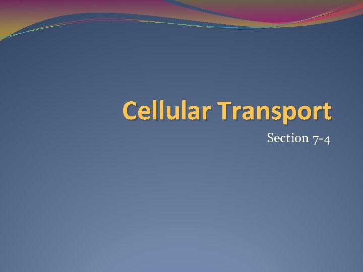 Cellular Transport Section 7 -4 