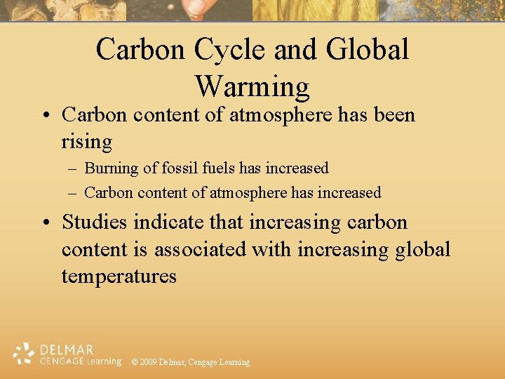 Carbon Cycle and Global Warming • Carbon content of atmosphere has been rising –