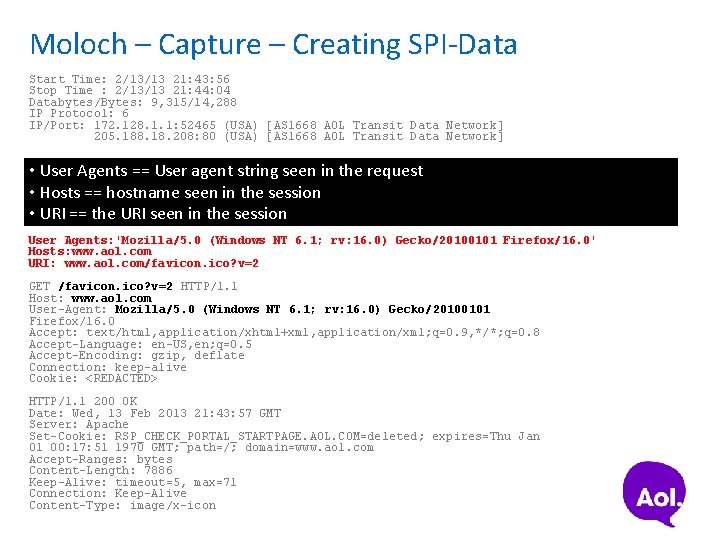 Moloch – Capture – Creating SPI-Data Start Time: 2/13/13 21: 43: 56 Stop Time