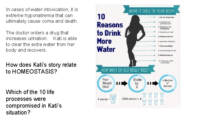 In cases of water intoxication, it is extreme hyponatremia that can ultimately cause coma In cases of water intoxication, it is extreme hyponatremia that can ultimately cause coma