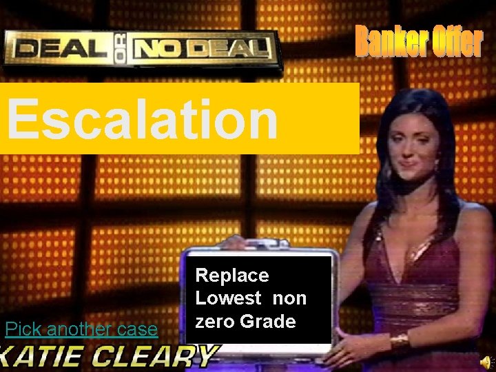 Escalation Pick another case Replace Lowest non zero Grade 