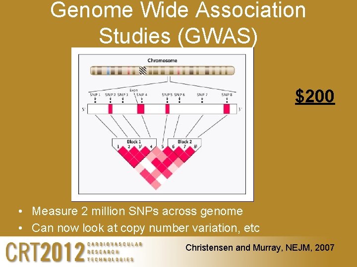 Genome Wide Association Studies (GWAS) $200 • Measure 2 million SNPs across genome •