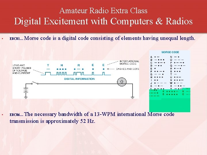 Amateur Radio Extra Class Digital Excitement with Computers & Radios • E 8 C