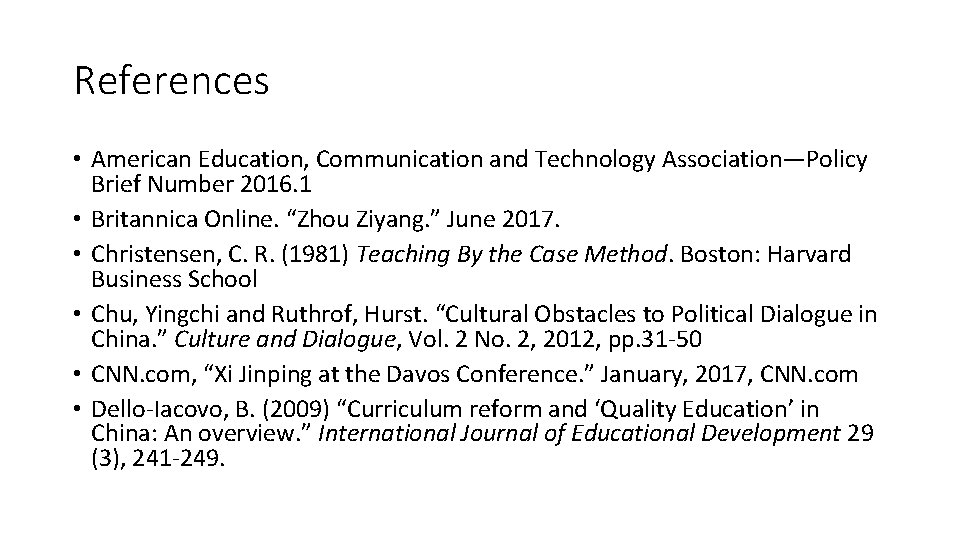 References • American Education, Communication and Technology Association—Policy Brief Number 2016. 1 • Britannica