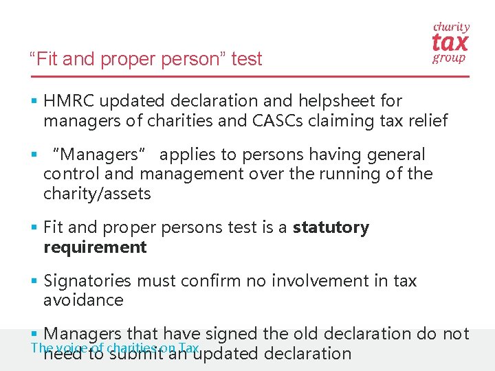 “Fit and proper person” test § HMRC updated declaration and helpsheet for managers of