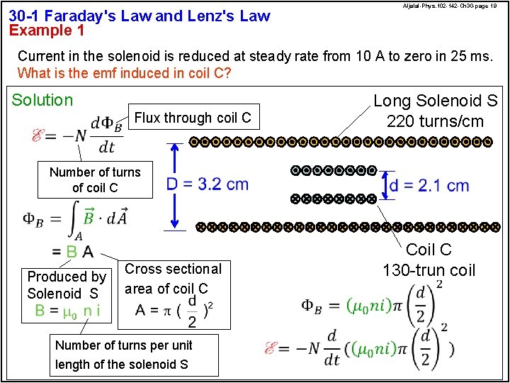 30 -1 Faraday's Law and Lenz's Law Example 1 Aljalal-Phys. 102 -142 -Ch 30