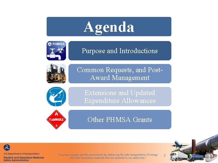 Agenda Purpose and Introductions Common Requests, and Post. Award Management Extensions and Updated Expenditure