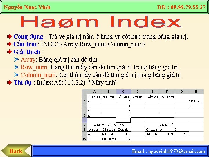 Nguyễn Ngọc Vinh DĐ : 09. 89. 79. 55. 37 Công dụng : Trả