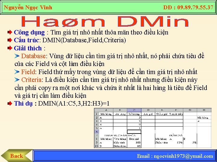 Nguyễn Ngọc Vinh DĐ : 09. 89. 79. 55. 37 Công dụng : Tìm