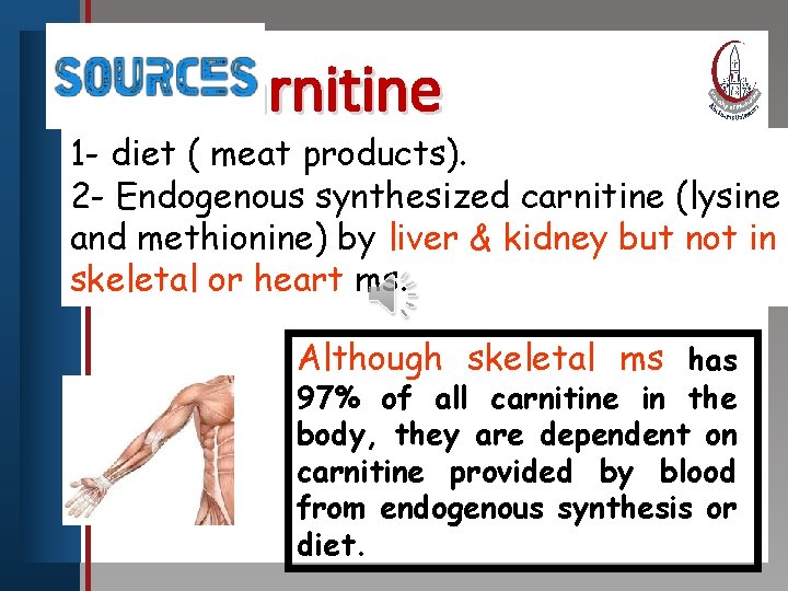 Of Carnitine Click to edit Master title style 1 diet ( meat products). •