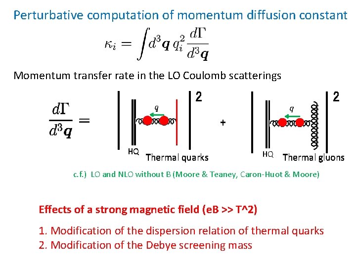 Perturbative computation of momentum diffusion constant Momentum transfer rate in the LO Coulomb scatterings