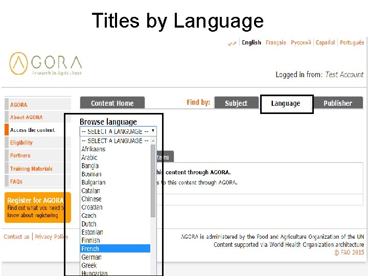 Titles by Language 