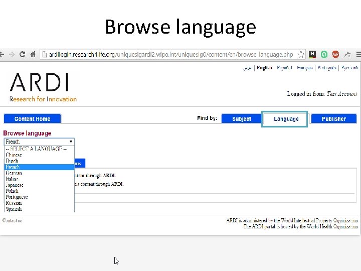 Browse language 