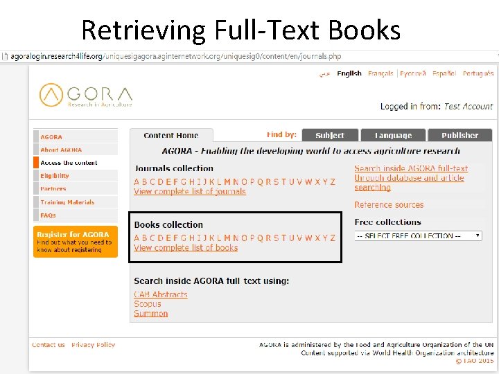 Retrieving Full-Text Books 