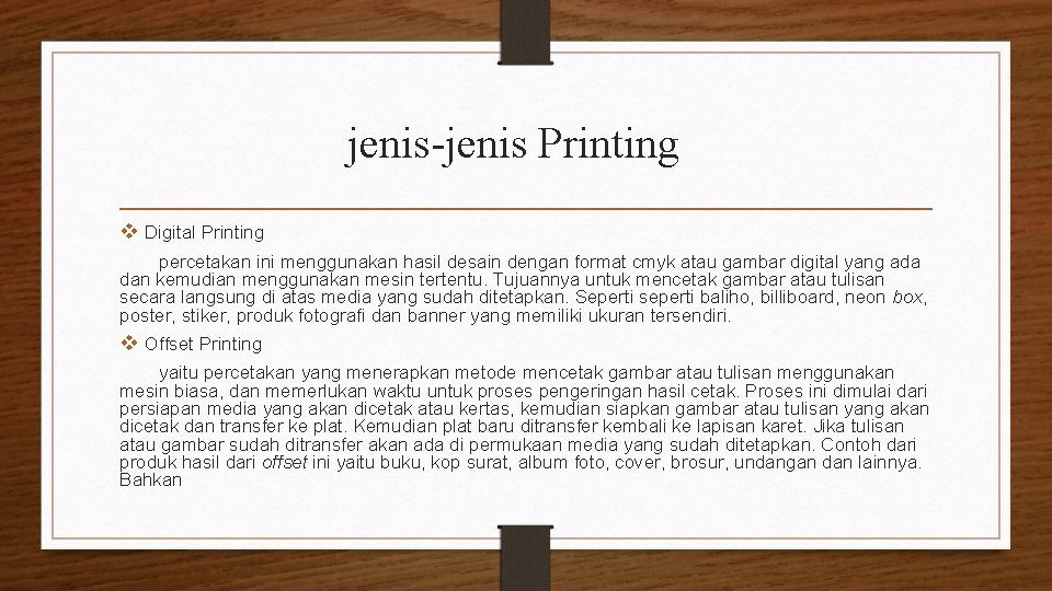 jenis-jenis Printing v Digital Printing percetakan ini menggunakan hasil desain dengan format cmyk atau