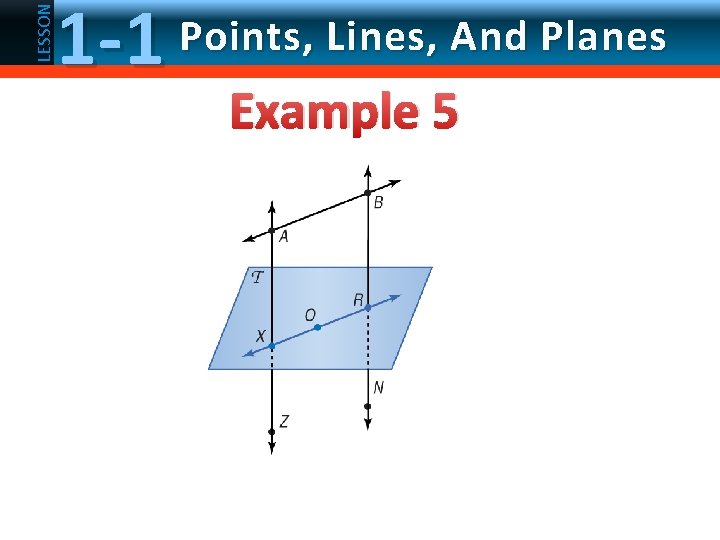 LESSON 1 -1 Points, Lines, And Planes Example 5 