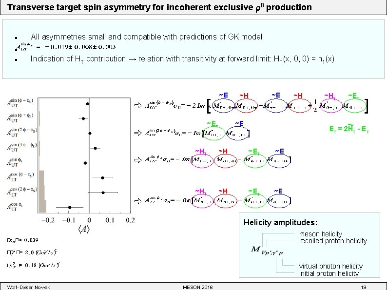 Transverse target spin asymmetry for incoherent exclusive 0 production All asymmetries small and compatible