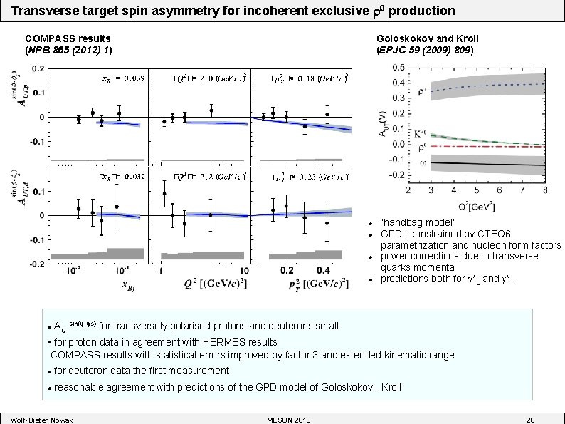 Transverse target spin asymmetry for incoherent exclusive production COMPASS results (NPB 865 (2012) 1)