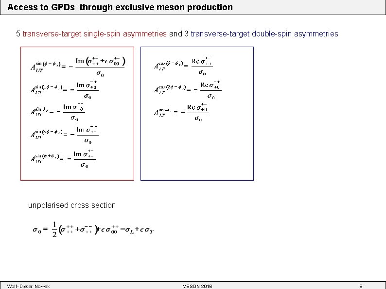 Access to GPDs through exclusive meson production 5 transverse-target single-spin asymmetries and 3 transverse-target