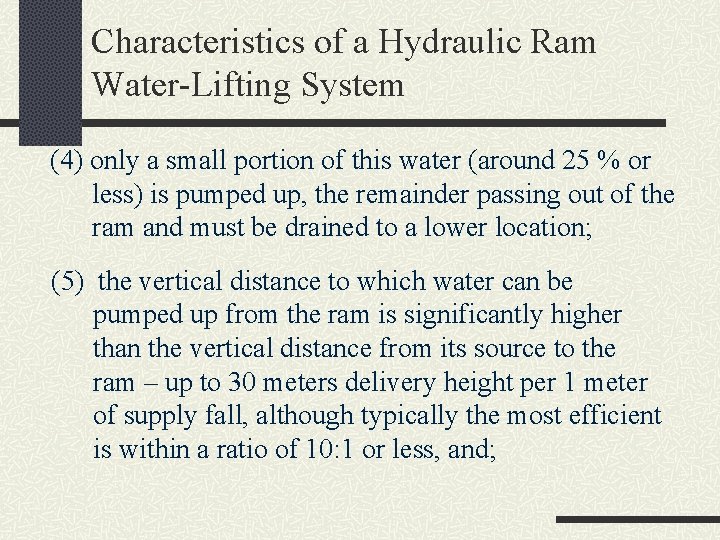 Example Lifting Rams Hydraulic Ram for Fuelfree Water Lifting By M