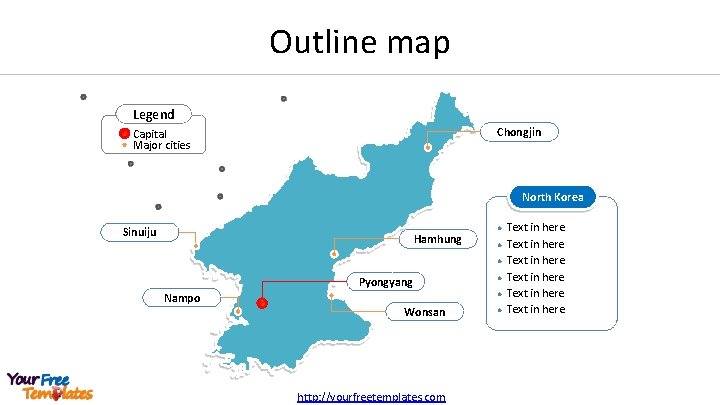 Outline map Legend Chongjin Capital Major cities North