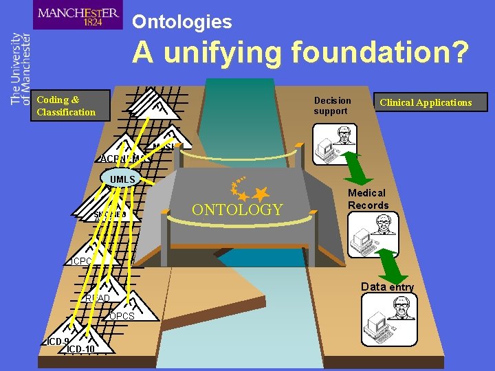 Ontologies A unifying foundation? Coding & Classification Decision support Clinical Applications Me. SH ACRNEMA