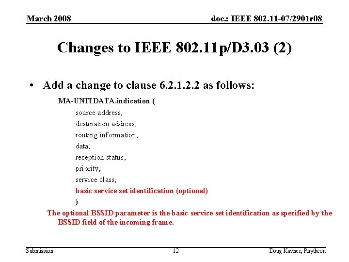 March 2008 doc. : IEEE 802. 11 -07/2901 r 08 Changes to IEEE 802.