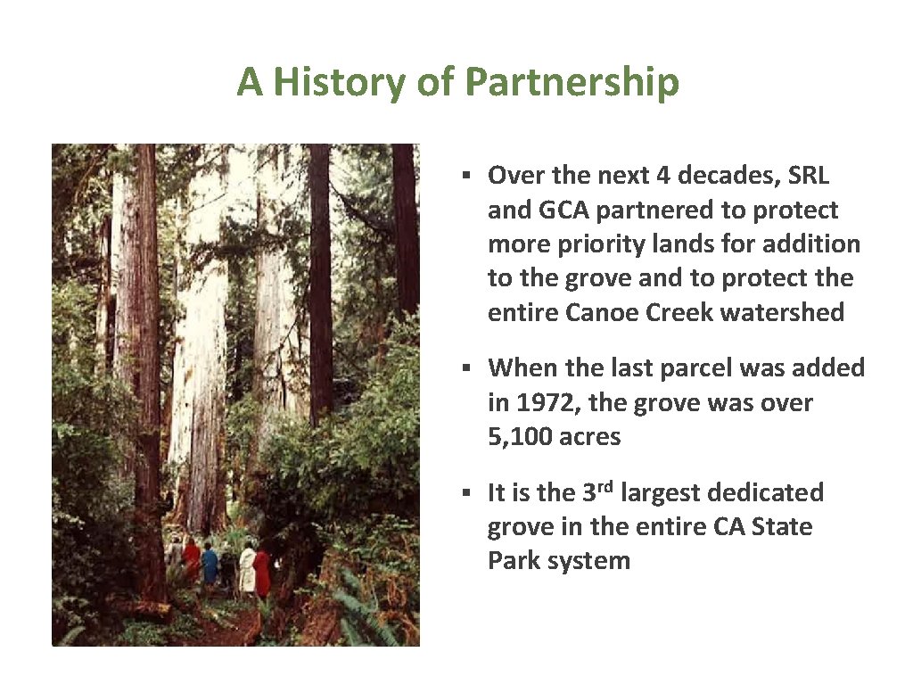 A History of Partnership § Over the next 4 decades, SRL and GCA partnered