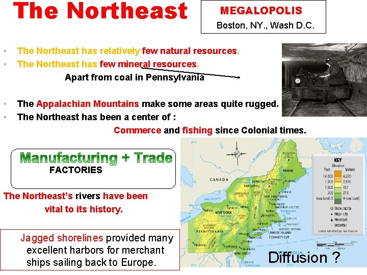 The Northeast 1 MEGALOPOLIS Boston, NY. , Wash D. C. • • The Northeast