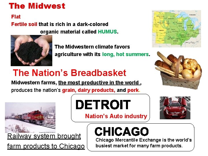 3 The Midwest An Agricultural Economy Flat Fertile soil that is rich in a
