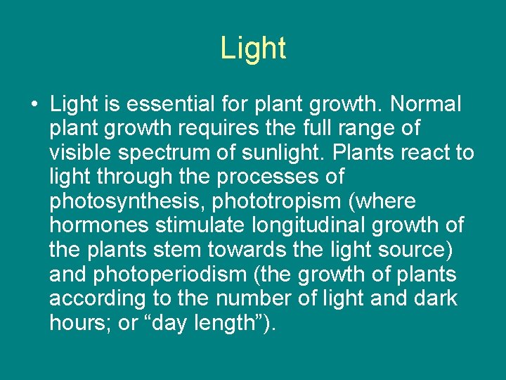 Unit 5 Lesson 1 Environmental Factors on Plant