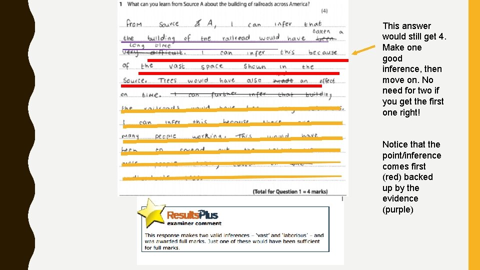 This answer would still get 4. Make one good inference, then move on. No This answer would still get 4. Make one good inference, then move on. No