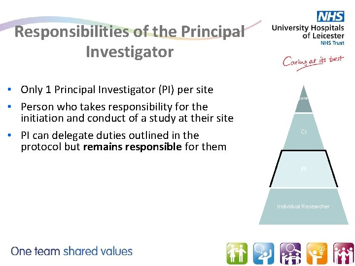 Responsibilities of the Principal Investigator • Only 1 Principal Investigator (PI) per site •