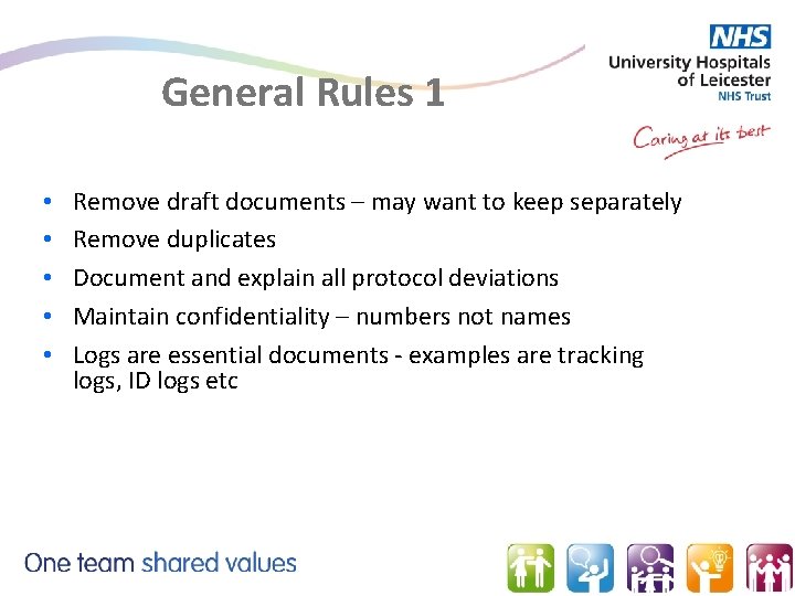 General Rules 1 • • • Remove draft documents – may want to keep