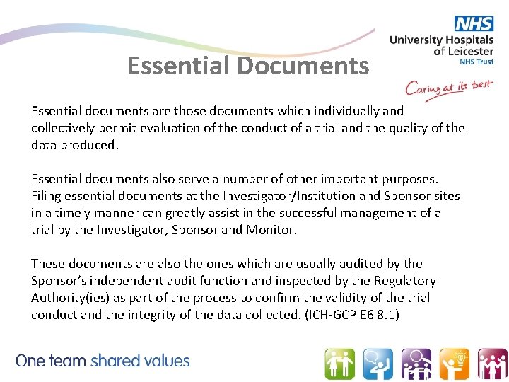 Essential Documents Essential documents are those documents which individually and collectively permit evaluation of