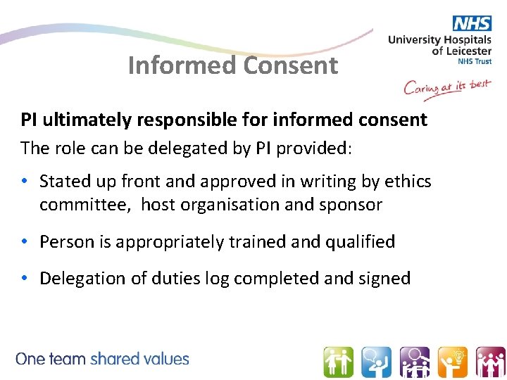 Informed Consent PI ultimately responsible for informed consent The role can be delegated by