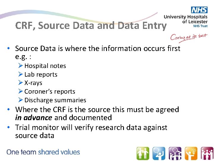CRF, Source Data and Data Entry • Source Data is where the information occurs