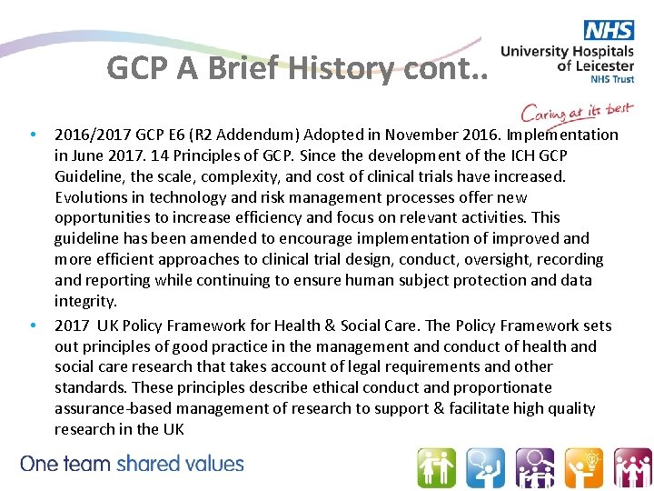 GCP A Brief History cont. . • • 2016/2017 GCP E 6 (R 2