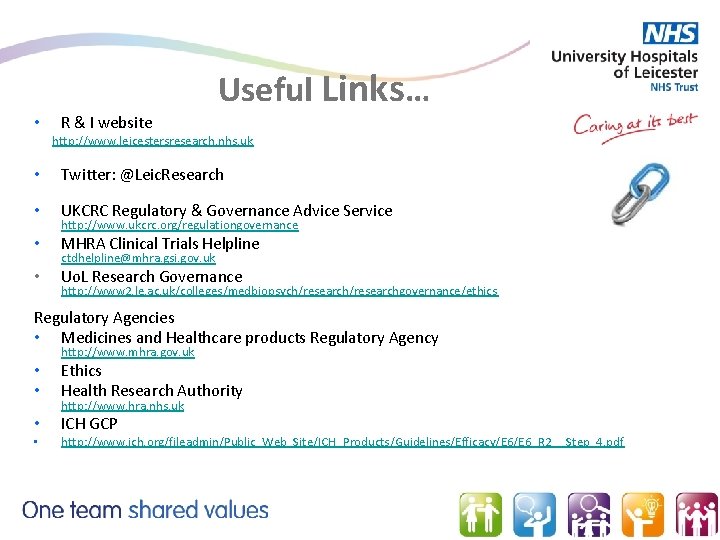 Useful Links… • R & I website http: //www. leicestersresearch. nhs. uk • Twitter: