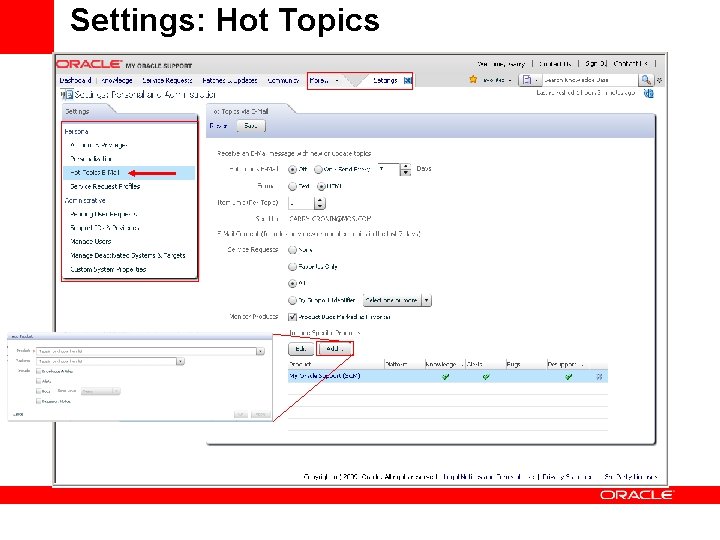 Settings: Hot Topics Settings: Hot Topics