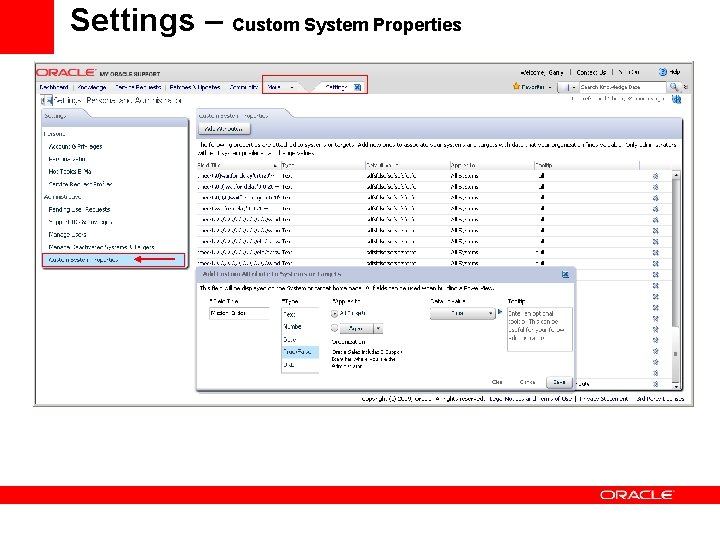 Settings – Custom System Properties Settings – Custom System Properties