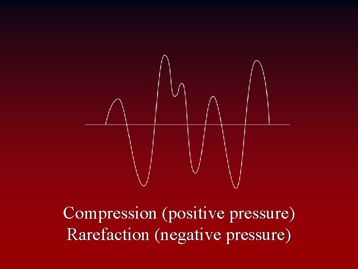 Compression (positive pressure) Rarefaction (negative pressure) 