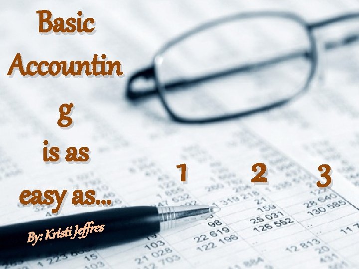 Basic Accountin g is as easy as… s e r f f e J