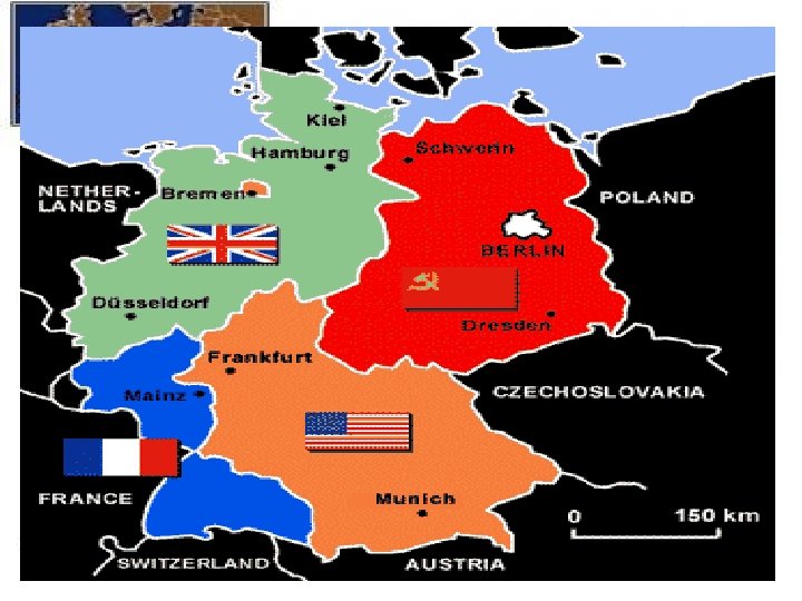 Germany was partitioned into East and West Germany became democratic and resumed self-government after