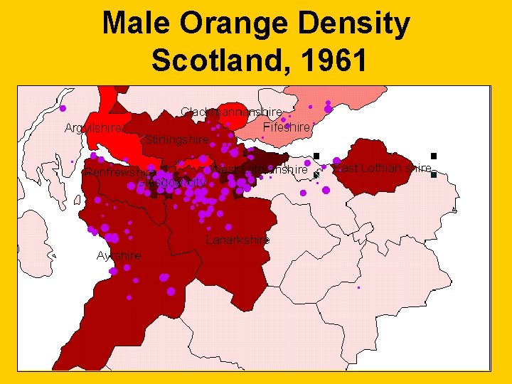 Male Orange Density Scotland, 1961 